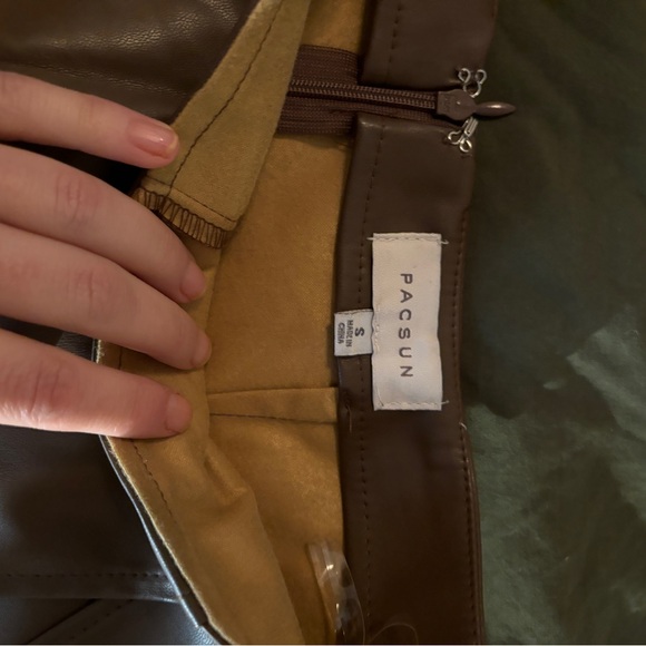 Pleather Brown Skort PACSUN - Picture 3 of 4